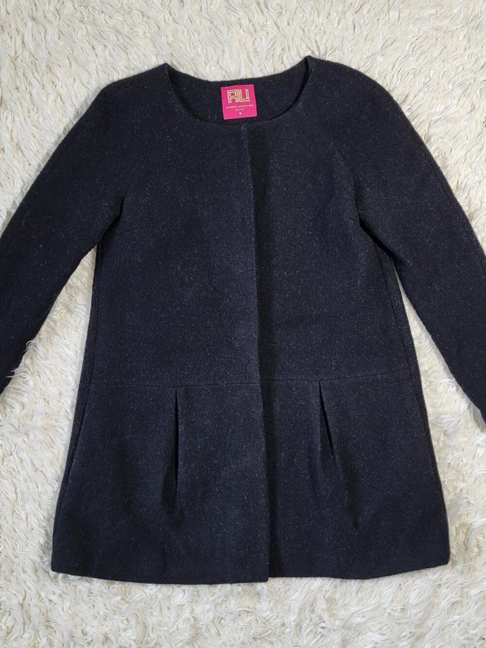 Amanda Uprichard Wool Coat in Black - Size Medium